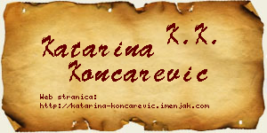 Katarina Končarević vizit kartica